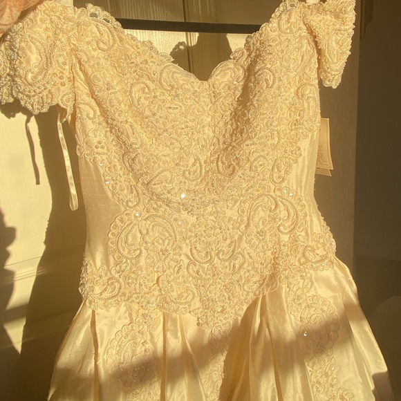 NWT Pure Silk Oleg Cassini Wedding Dress - Picture 1 of 12